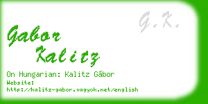 gabor kalitz business card
